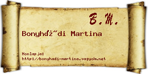 Bonyhádi Martina névjegykártya